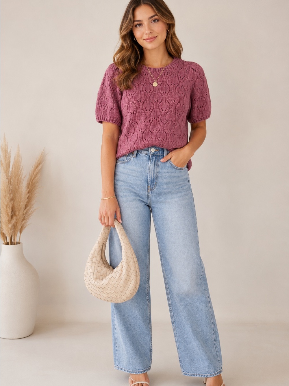 Saltwater Luxe Chunky Knit Sweater Size Small Cozy Textured Boho